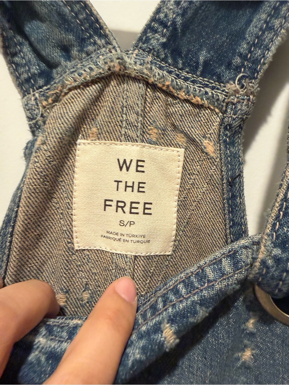 NWT Free People Denim Patchwork Heart Overalls - Blue size S and M - Picture 8 of 10